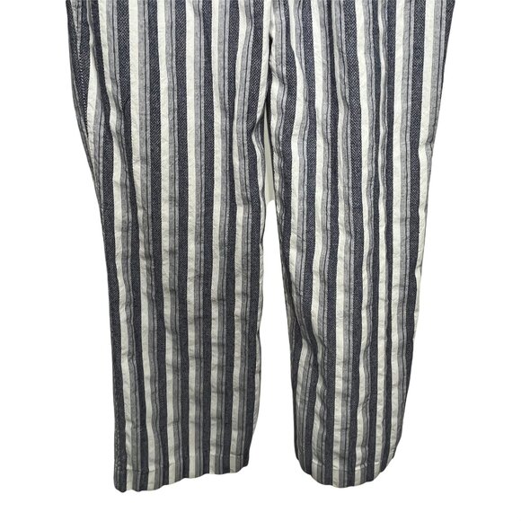 Chico's Blue Cream Striped Cotton Wide Leg Pants Size 1 Medium Casual - Picture 11 of 12